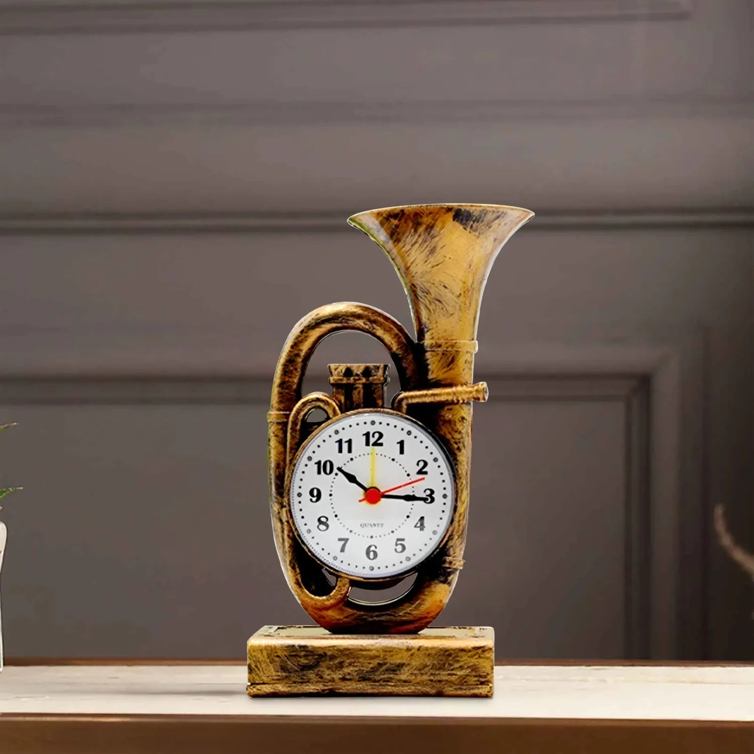 Stylish Trumpet Shape Table Alarm Clock for Bedroom, Home, and Heavy Sleepers