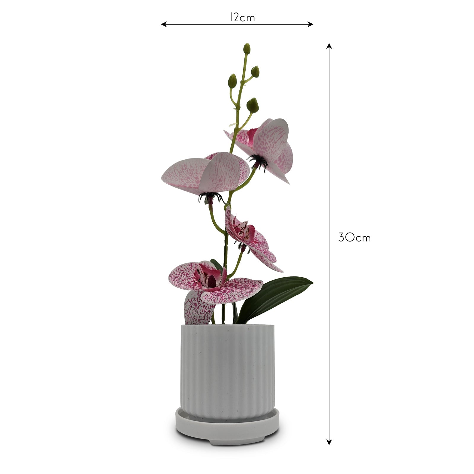 Lifelike Artificial Orchid Plant in Vase, Vibrant Faux Floral Decor