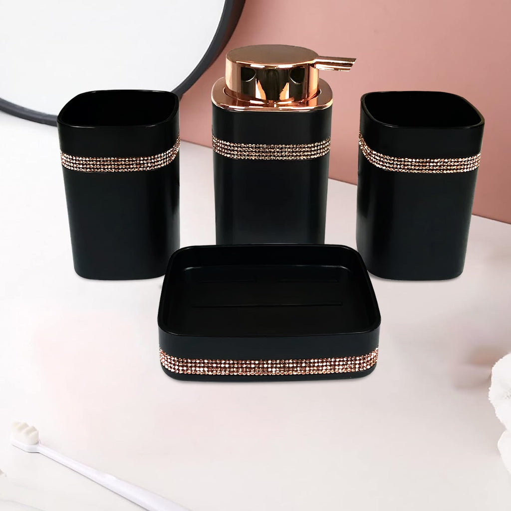Modern Luxury 4 Piece Bathroom Accessory Set with Soap Dispenser