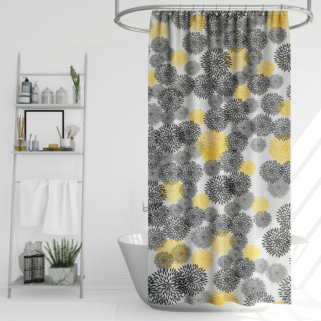 Vibrant Floral Print EVA Waterproof Shower Curtain for Bathtub Bathroom Decor