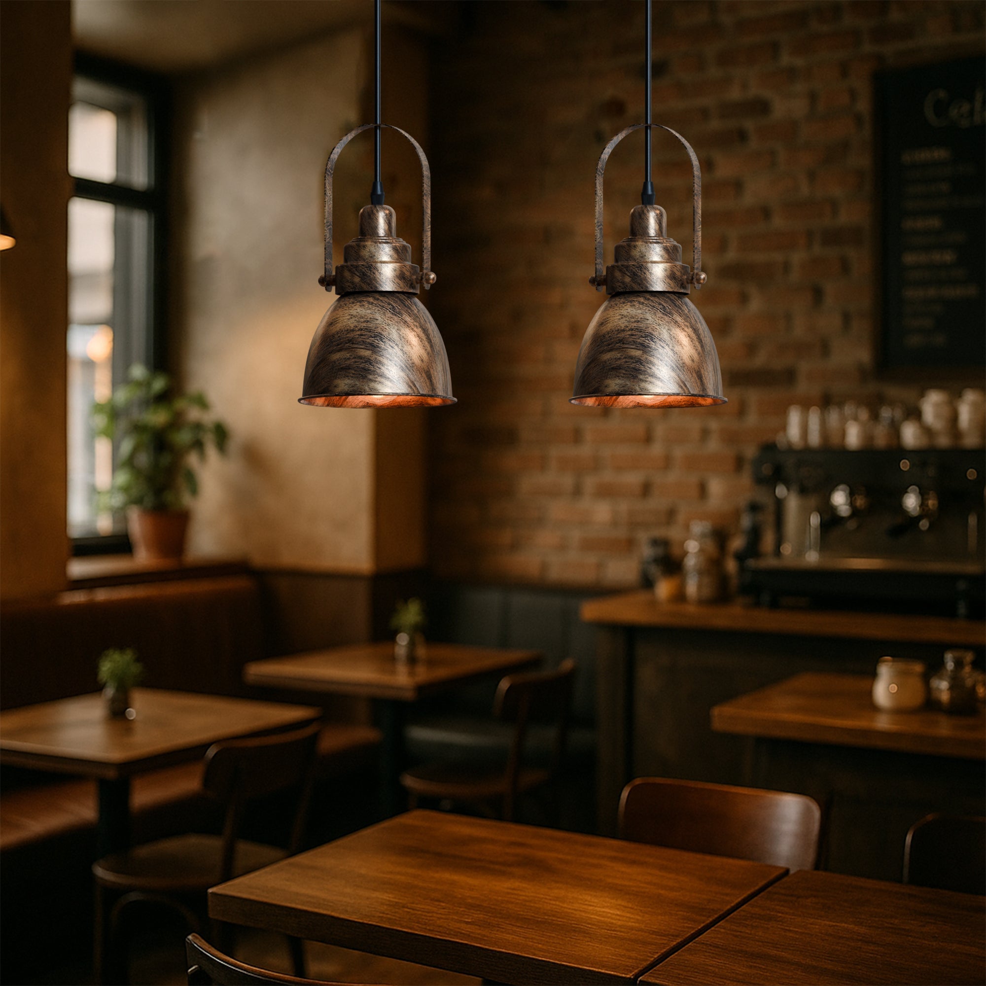 Black Metal Single Head Adjustable Pendant Light~6117