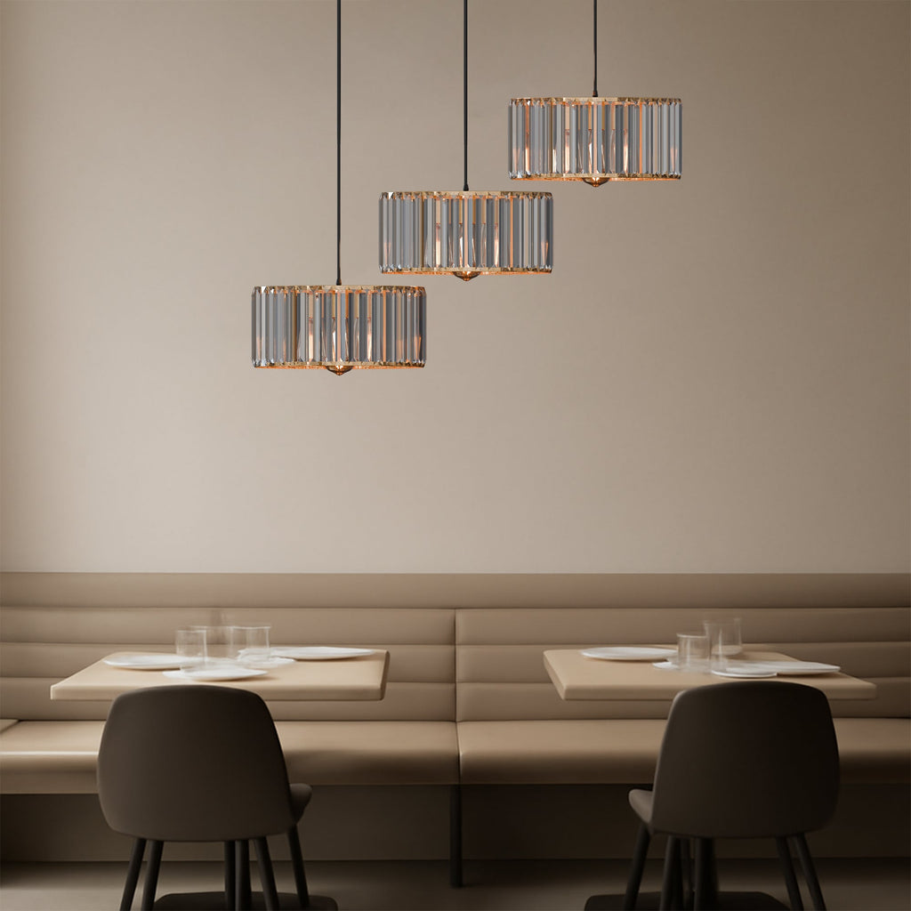 Modern Adjustable 3-Light Crystal Shade Pendant Chandelier~6125