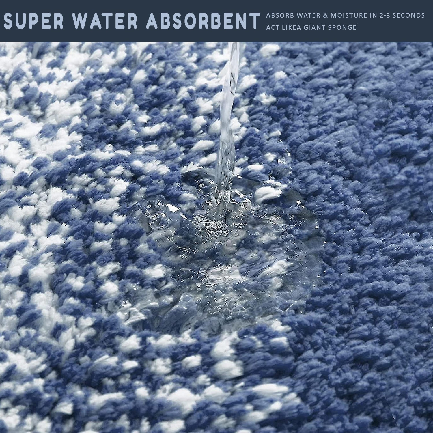 Soft Non-Slip Water Absorbent 2-Piece Bath and Pedestal Mat Set