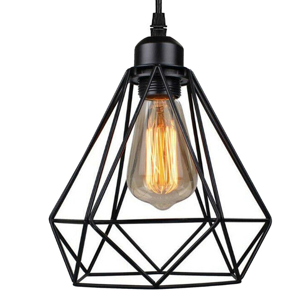Modern Industrial Cage 3-Light Pendant Lamp for Kitchen Island Dining Room
