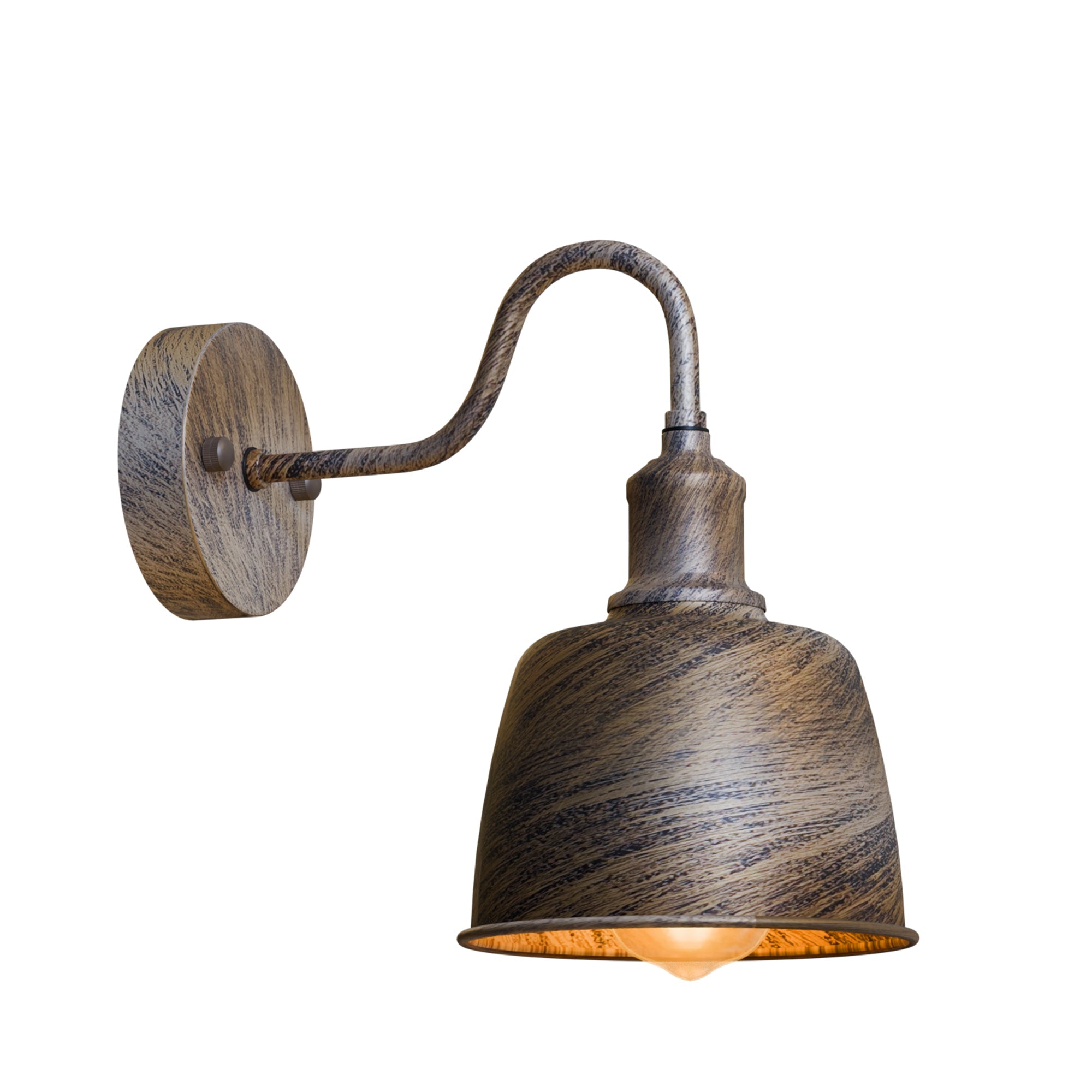 Industrial Outdoor Waterproof Bell Shade Wall Sconce Light, Metal Finish