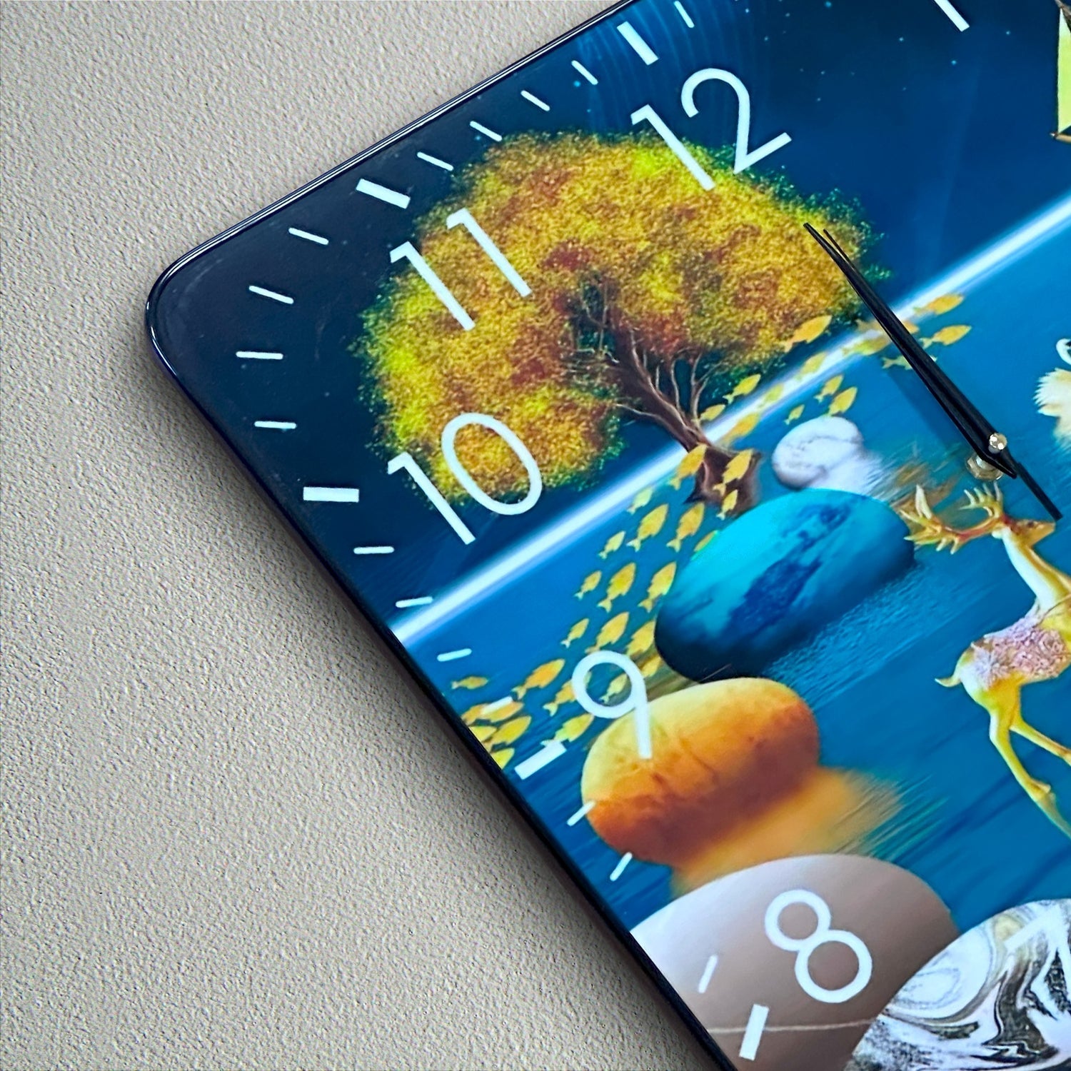 Minimalist Painting Square Shaped Metal Analog wall Clocks ~5205