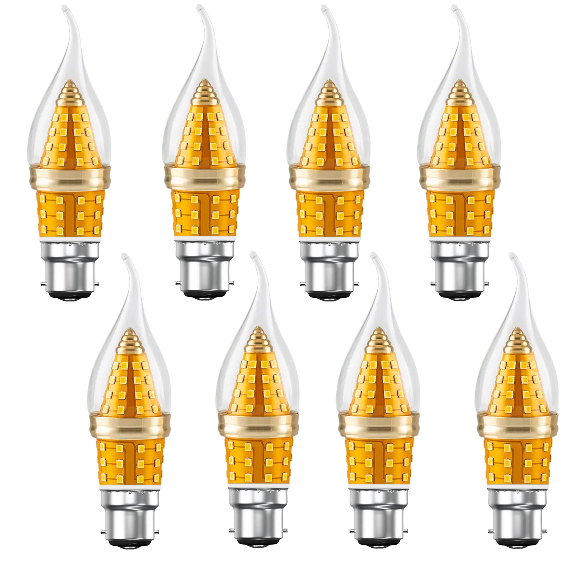 Vintage C35 LED B22 Candle Bulb 12W Amber Flame Tip