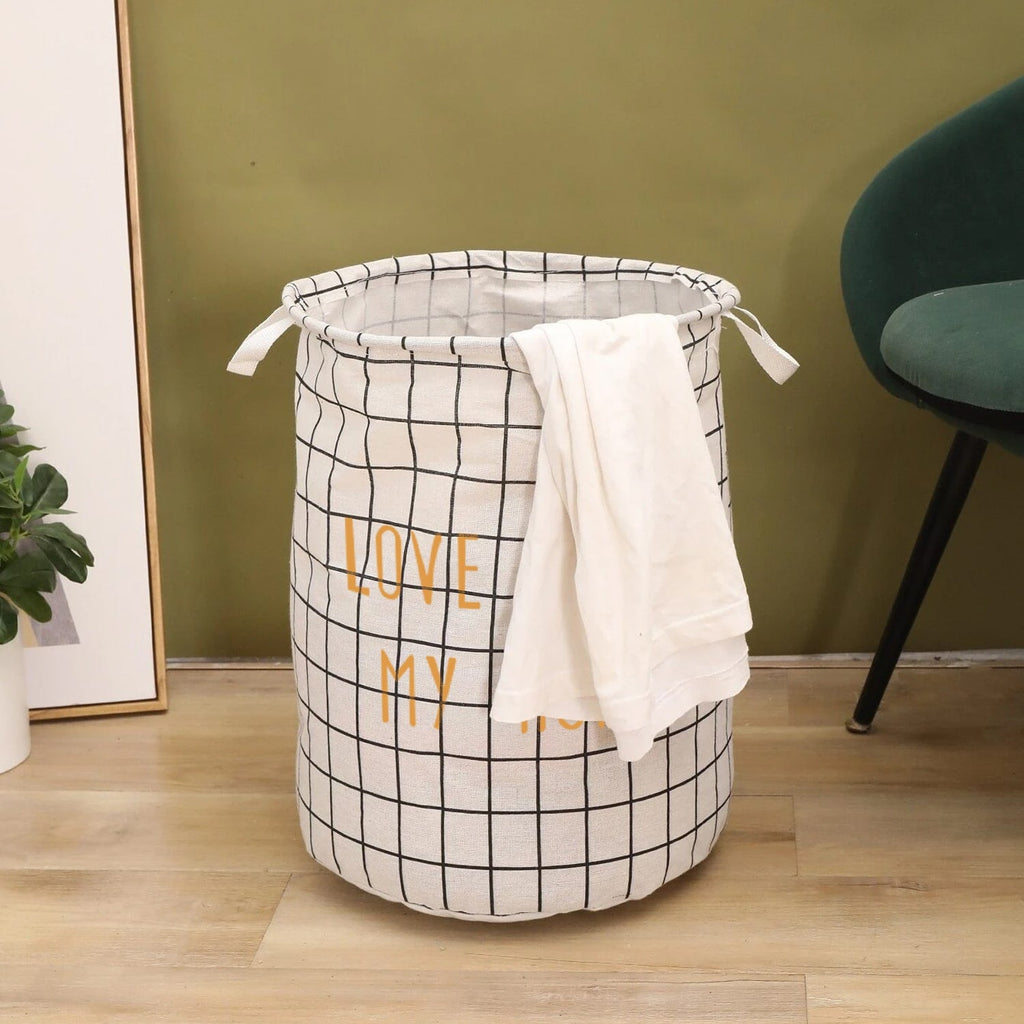2-Pack Large Foldable Cotton Laundry Bag Basket Organizer for Dirty Clothes
