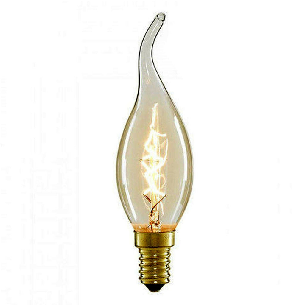 Retro Edison C35 Candle Bulb: 60W E14 Dimmable Warm White Filament Lamp