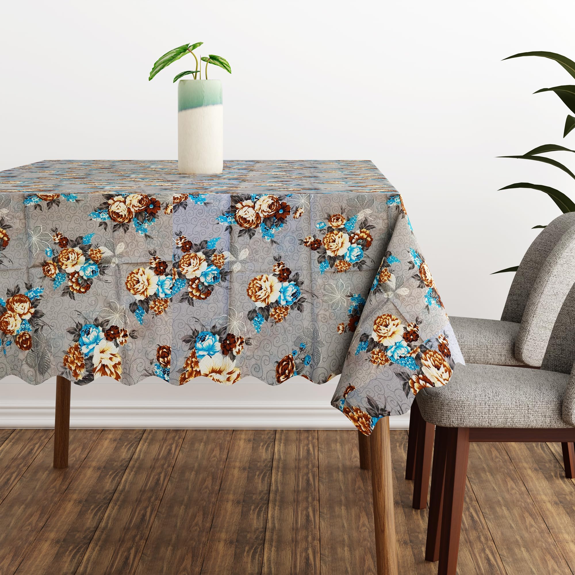 Modern Rectangular Printed Polyester Tablecloth for Dining & Decor, 59x43 Inches