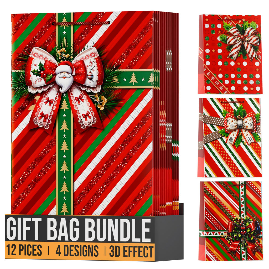 christmas gift bag bundle 12 pack ~6341