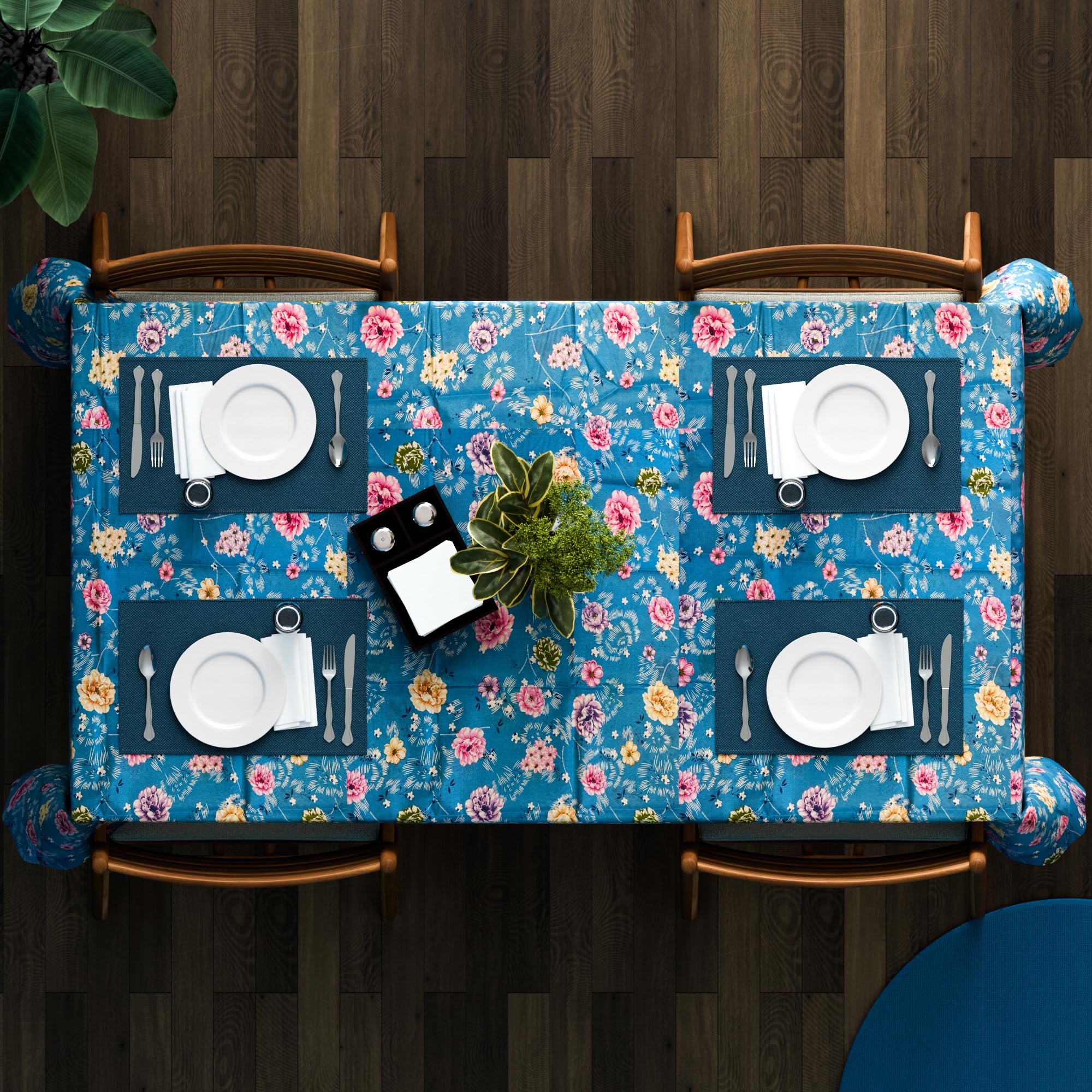 Modern Rectangular Printed Polyester Tablecloth for Dining & Decor, 59x43 Inches
