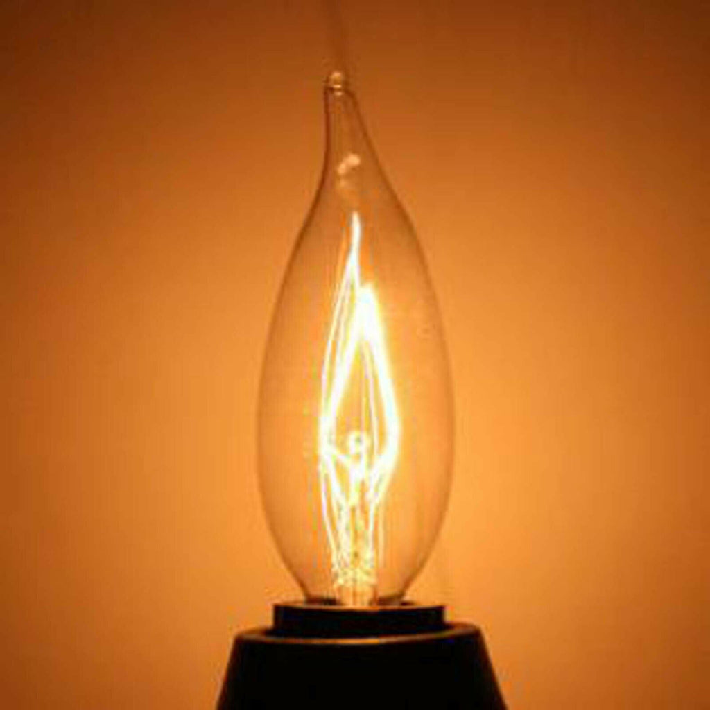 Retro Edison C35 Candle Bulb: 60W E14 Dimmable Warm White Filament Lamp