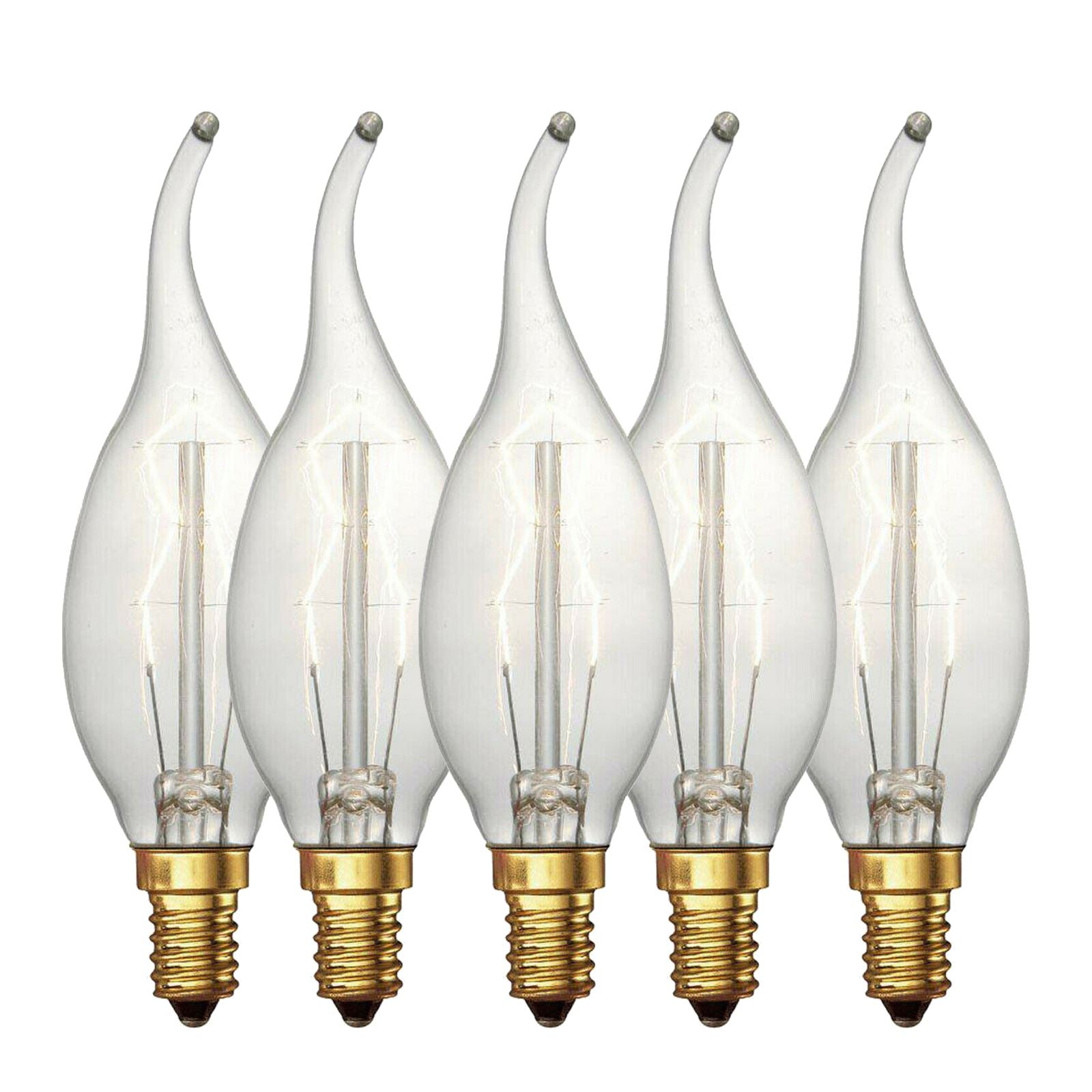 Retro Edison C35 Candle Bulb: 60W E14 Dimmable Warm White Filament Lamp
