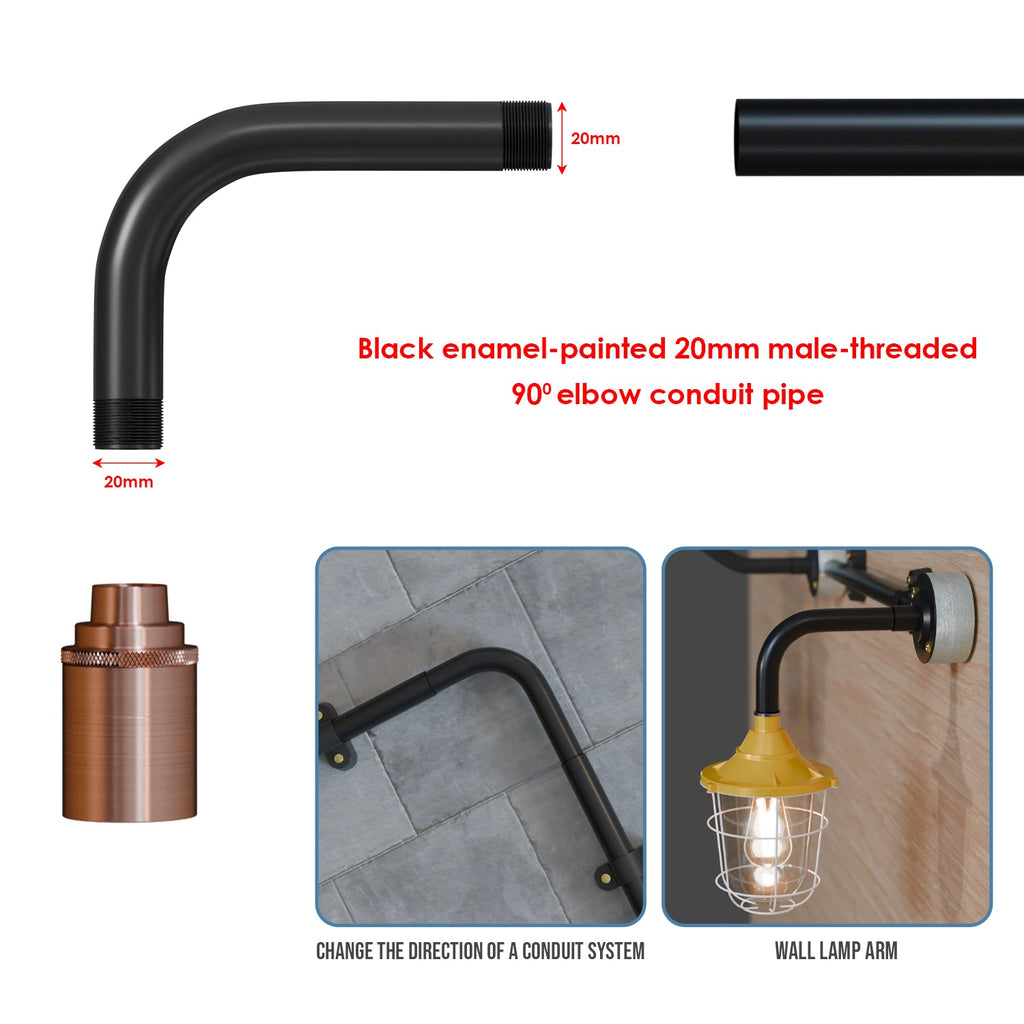 Durable Metal 90-Degree Elbow Conduit Fitting 20mm for Secure Electrical Wiring