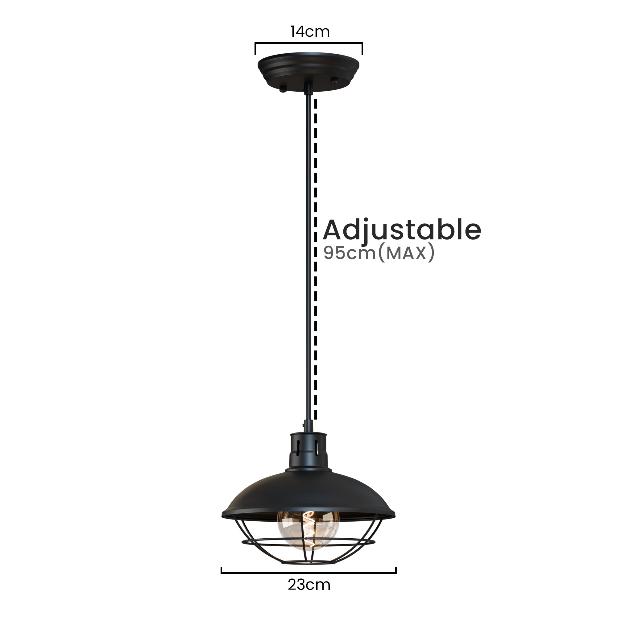 Vintage Nautical Industrial Metal Ceiling Pendant Light with Wire Cage Design