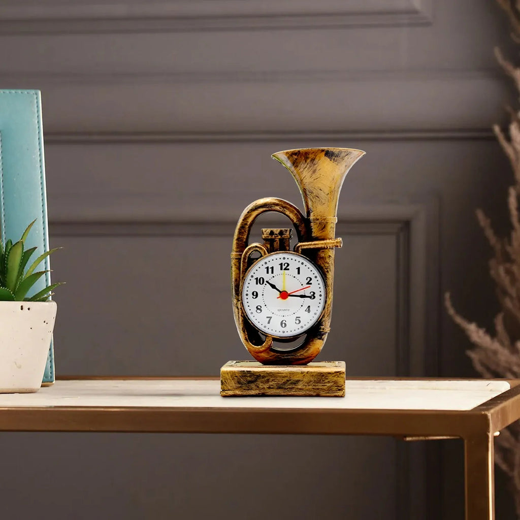 Stylish Trumpet Shape Table Alarm Clock for Bedroom, Home, and Heavy Sleepers