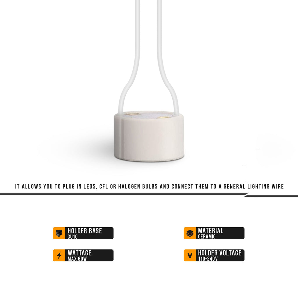 GU10 Lamp Holder Base Socket Connector Downlight Fitting Wire ~ 6049