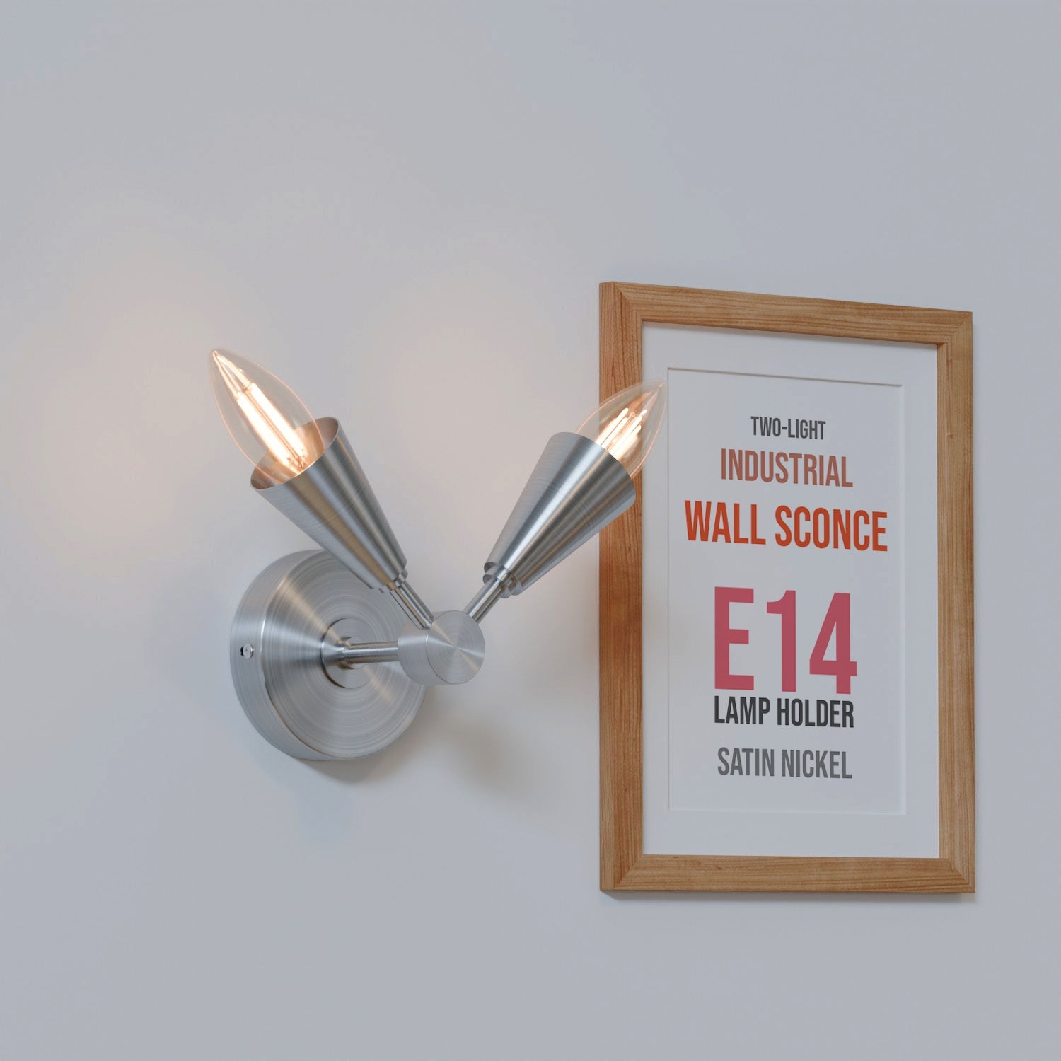 Modern LED Cone Wall Sconce Light Fixture with Adjustable E14 Lamp for Decor