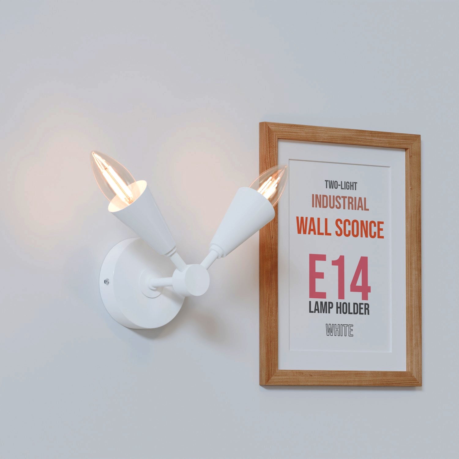 Modern LED Cone Wall Sconce Light Fixture with Adjustable E14 Lamp for Decor