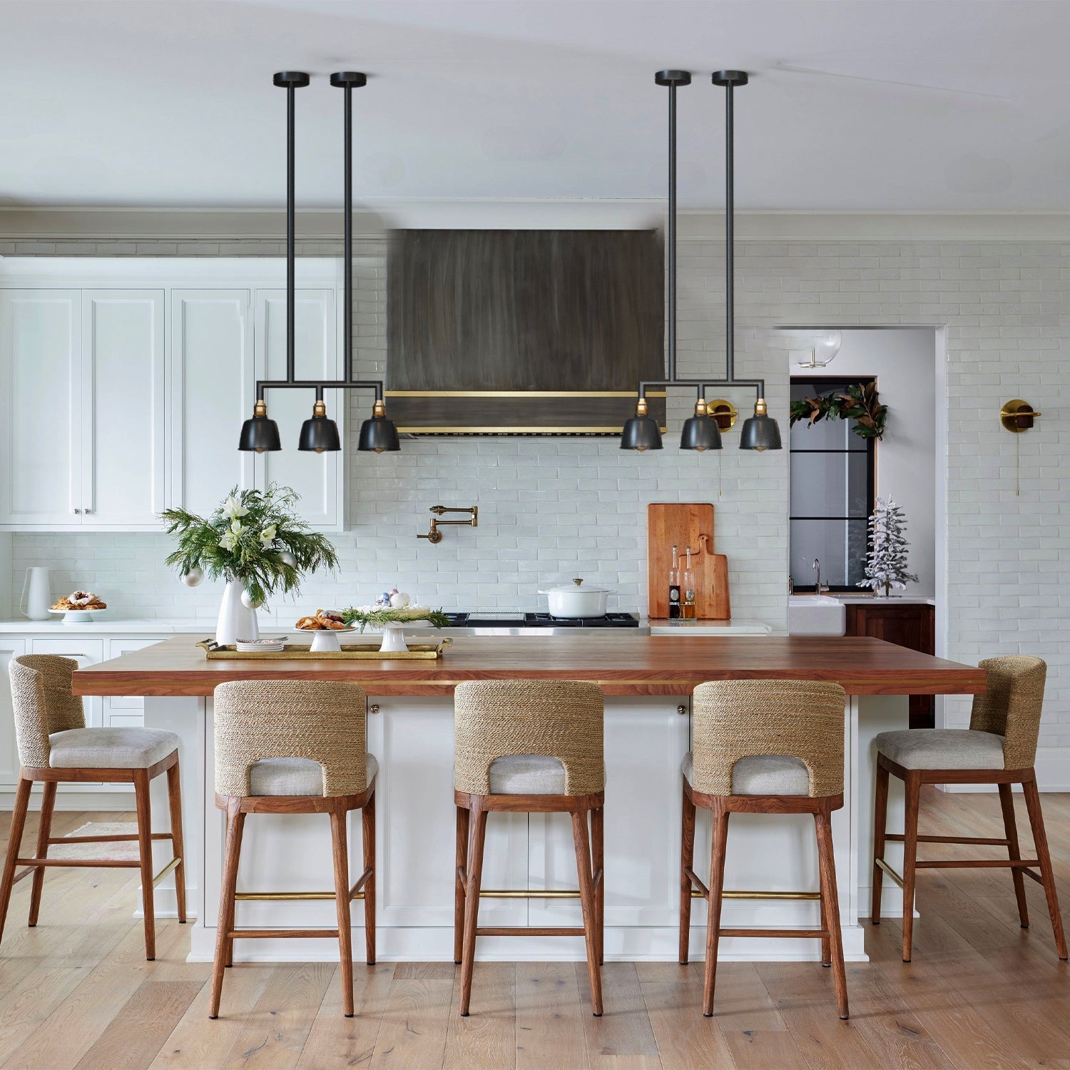 Industrial 3-Way Conduit Pipe Ceiling Pendant Light Fixture with Dome Shades
