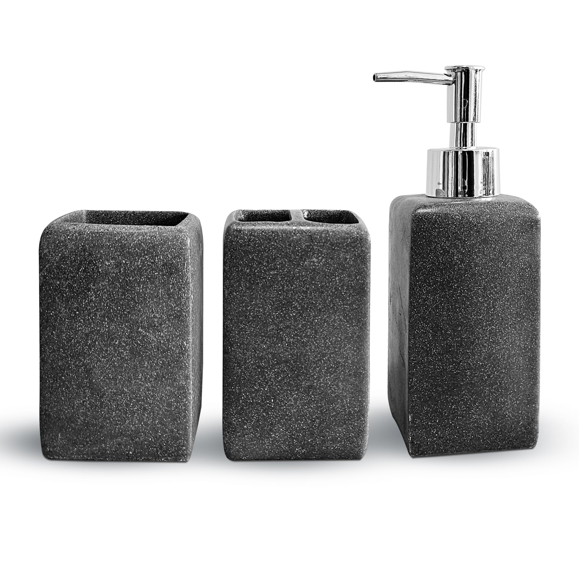 Modern Resin Bathroom Accessory Set: Lotion Dispenser, Toothbrush Holder, Tumbler
