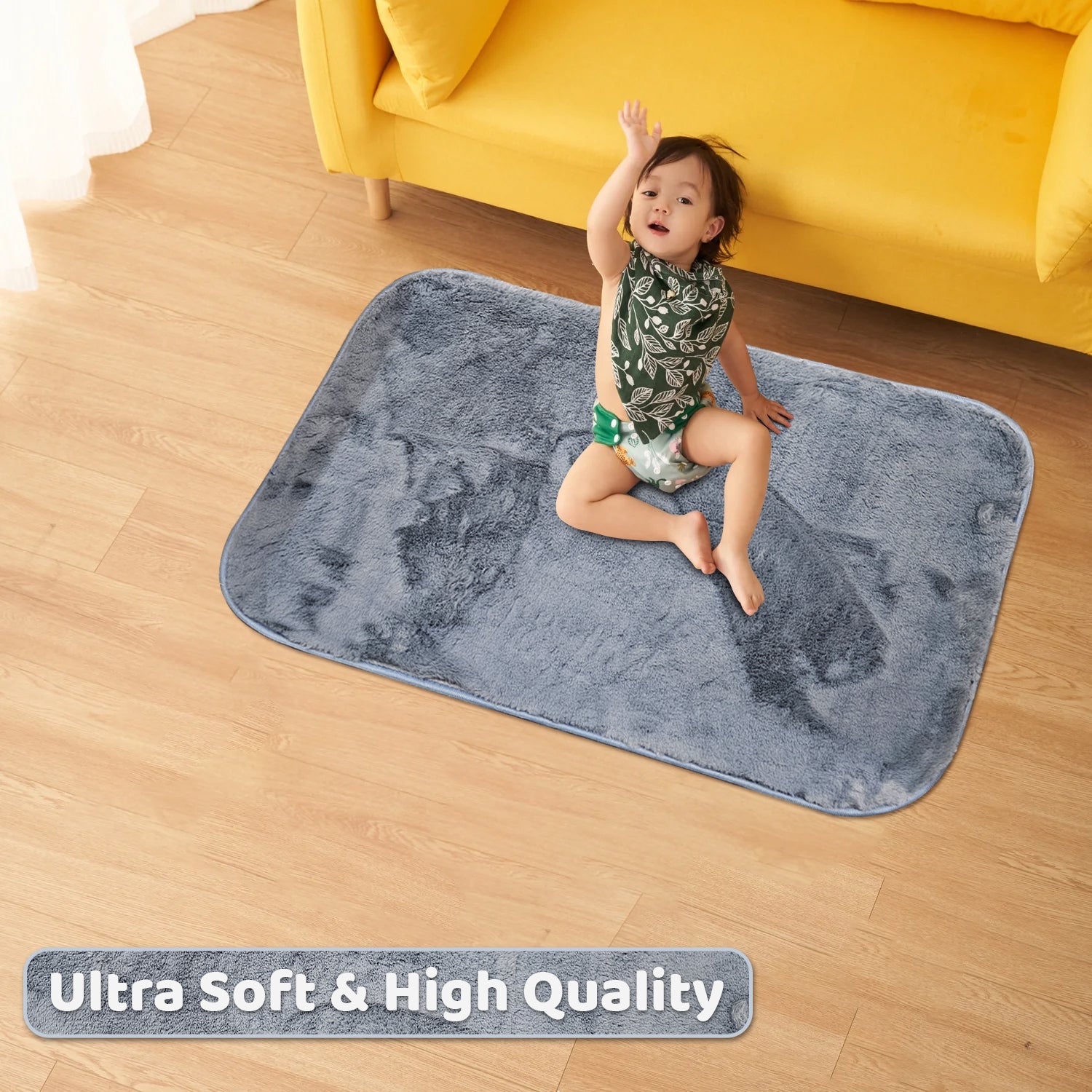 Fluffy Soft Washable Non-Slip Microfiber Doormat for Home Entryway & Bath