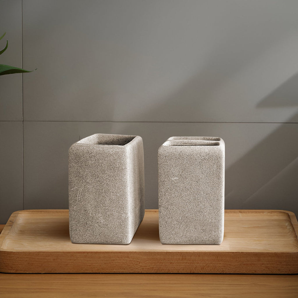 Modern Resin Bathroom Accessory Set: Lotion Dispenser, Toothbrush Holder, Tumbler