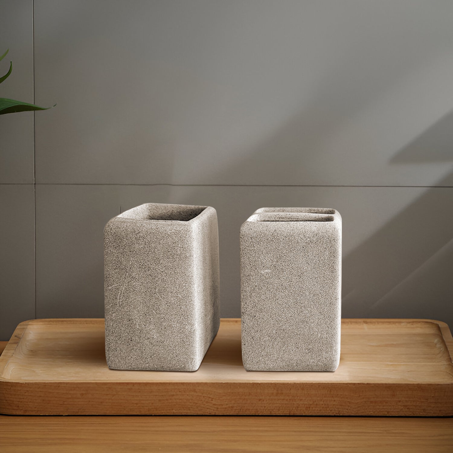 Modern Resin Bathroom Accessory Set: Lotion Dispenser, Toothbrush Holder, Tumbler