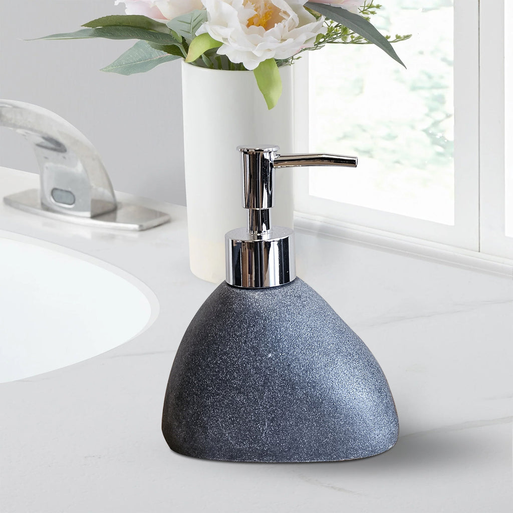 Elegant 3-Piece Stone Effect Resin Bathroom Accessory Set - Modern & Durable