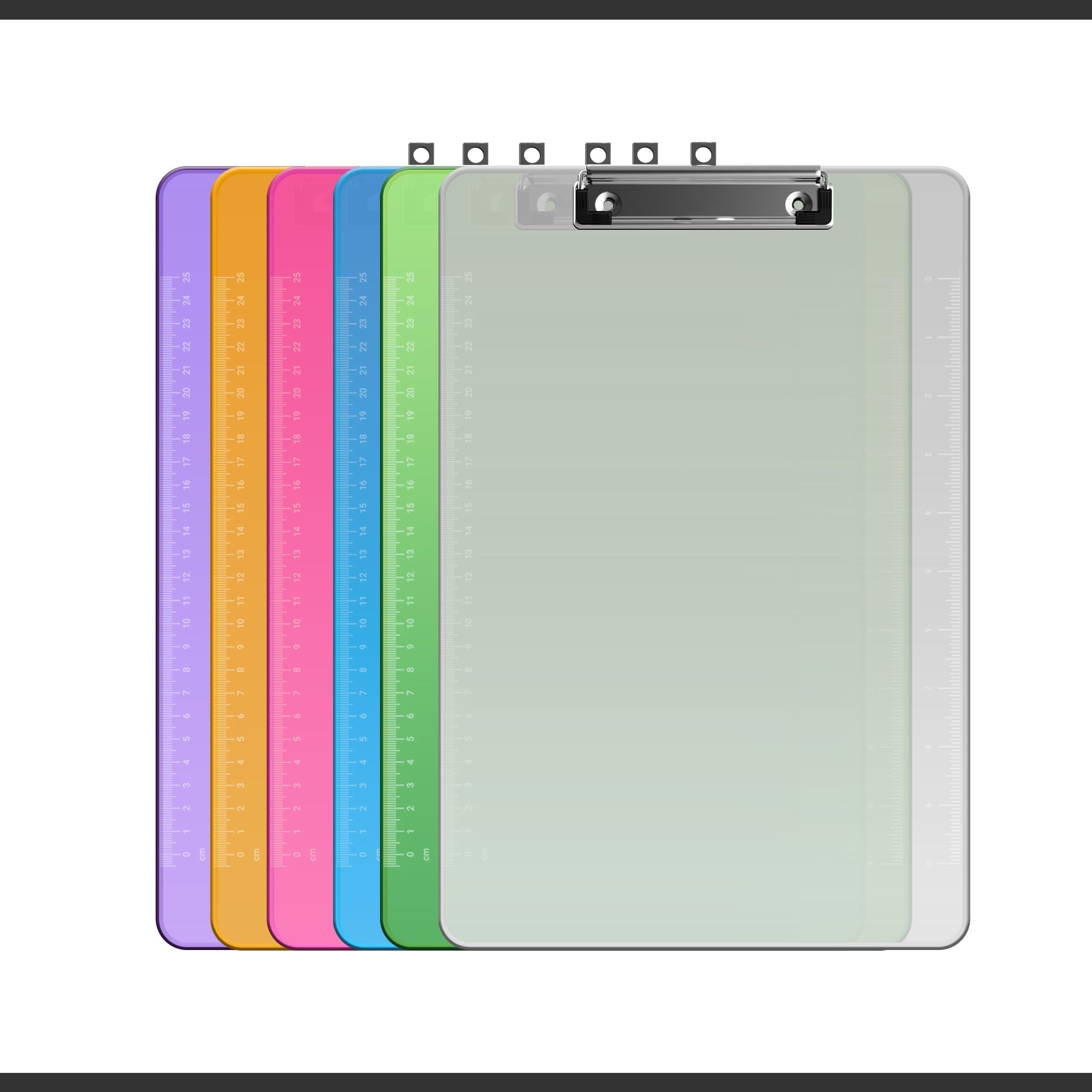 Clear Plastic A4 Writing Clipboards, 3-Pack with Sturdy Metal Clip