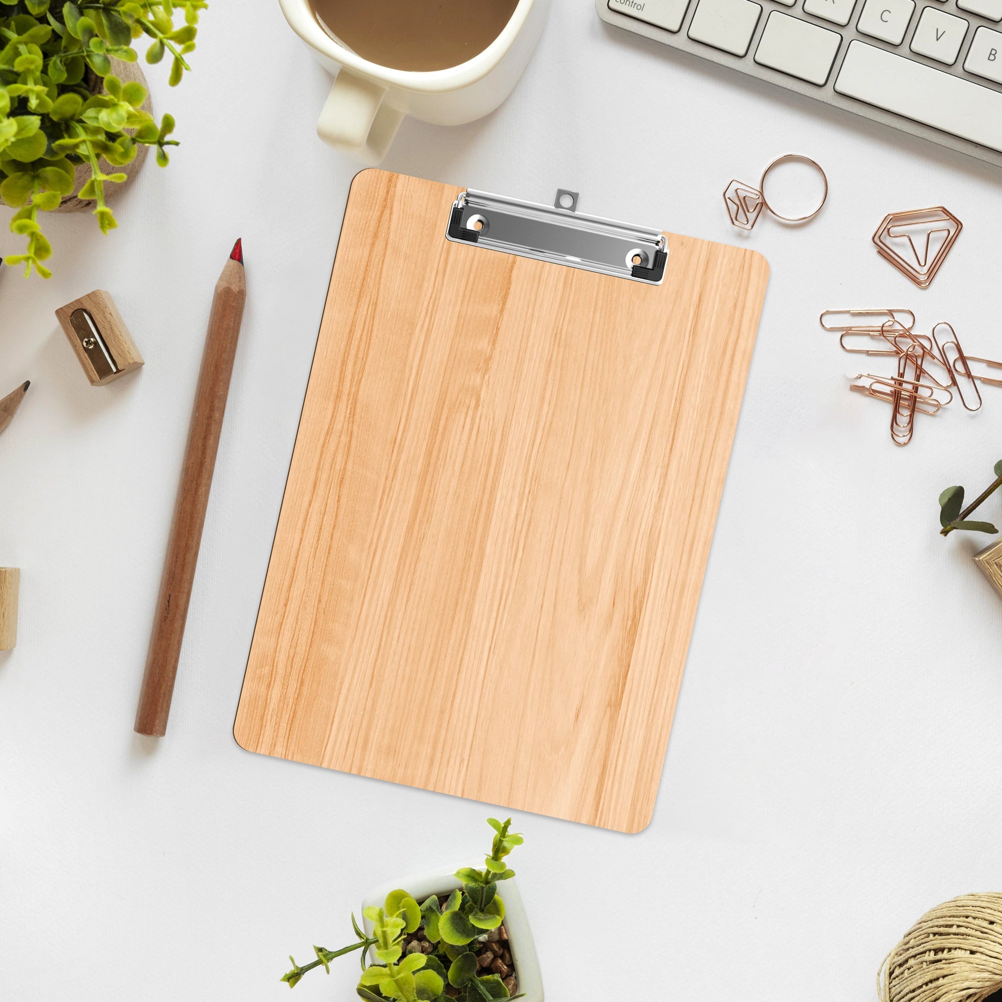 Durable A4 Wooden Clipboard with Strong Metal Clip for School Office Work