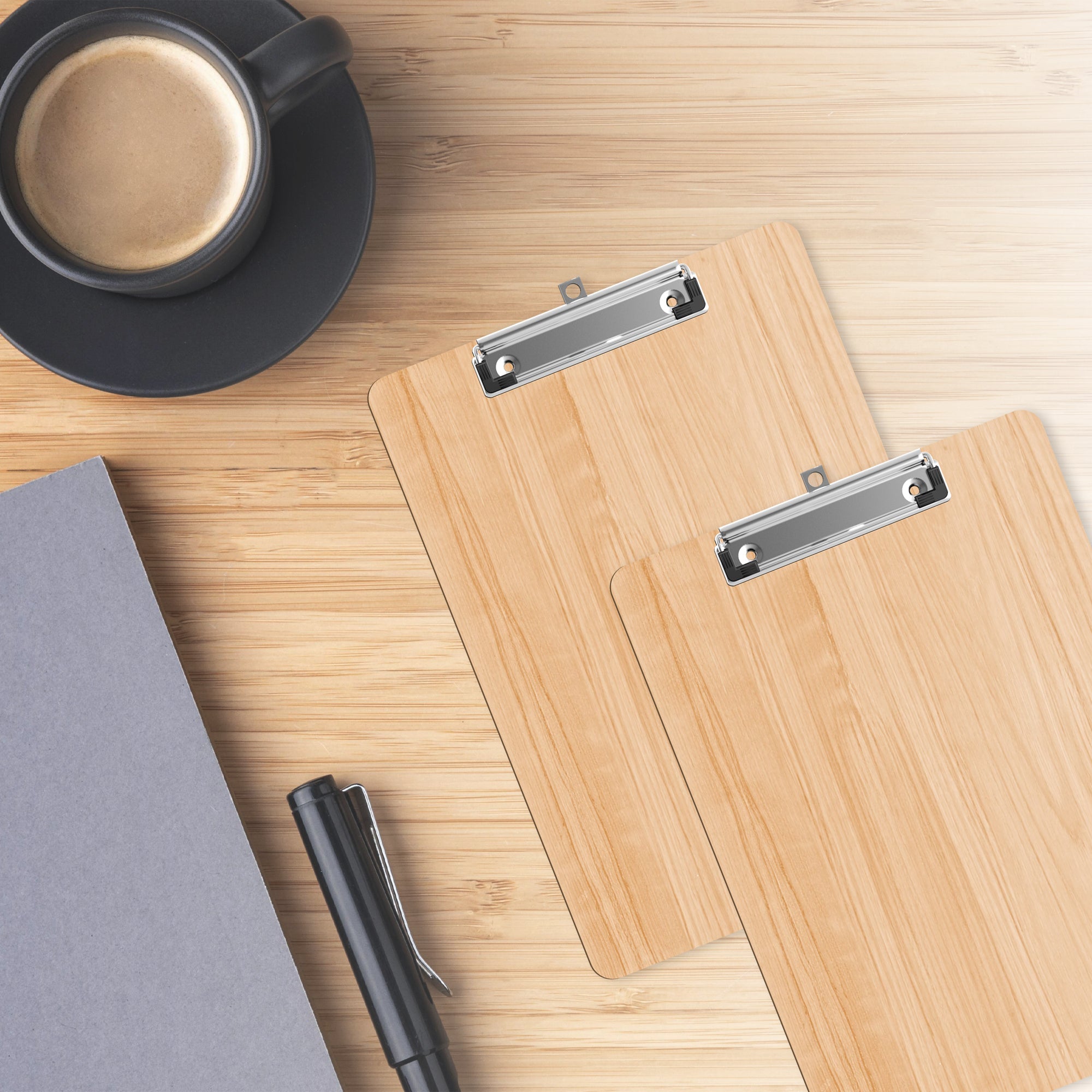 Durable A4 Wooden Clipboard with Strong Metal Clip for School Office Work