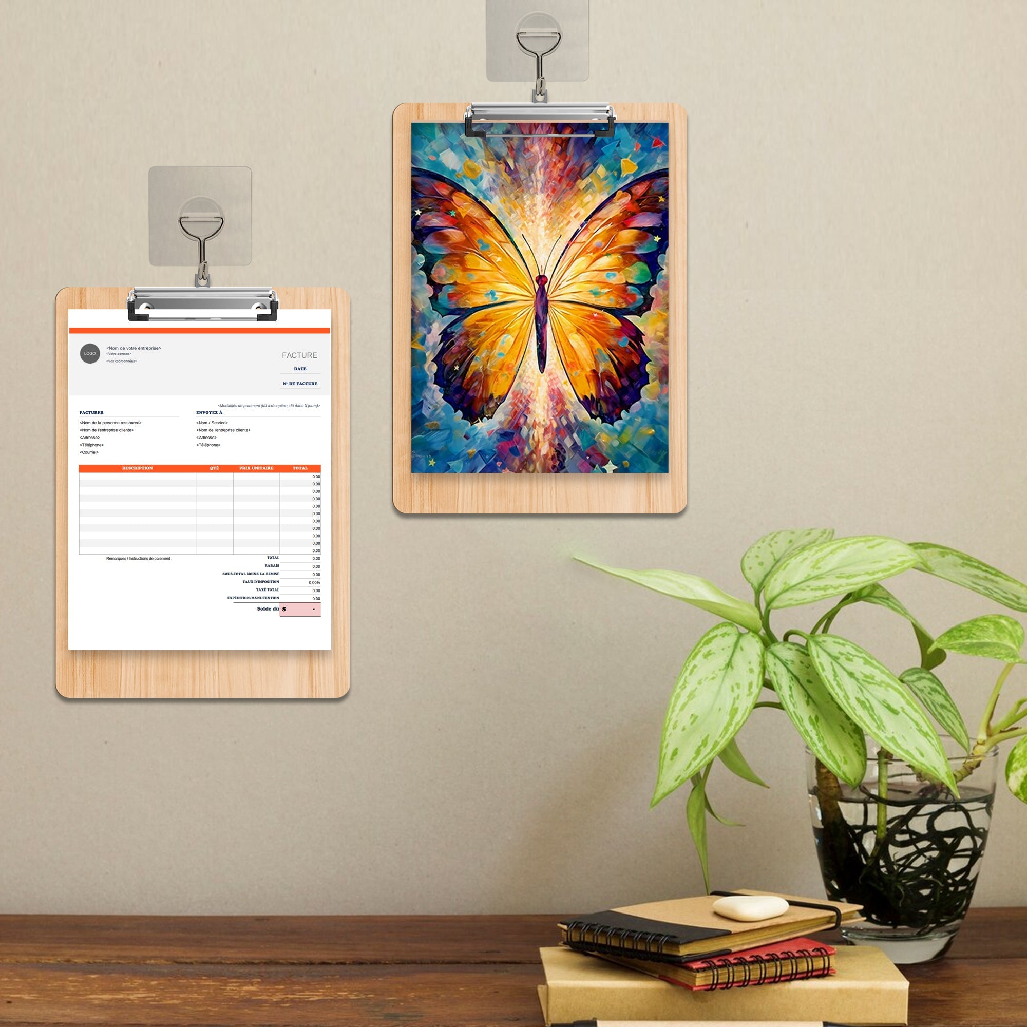 Durable A4 Wooden Clipboard with Strong Metal Clip for School Office Work
