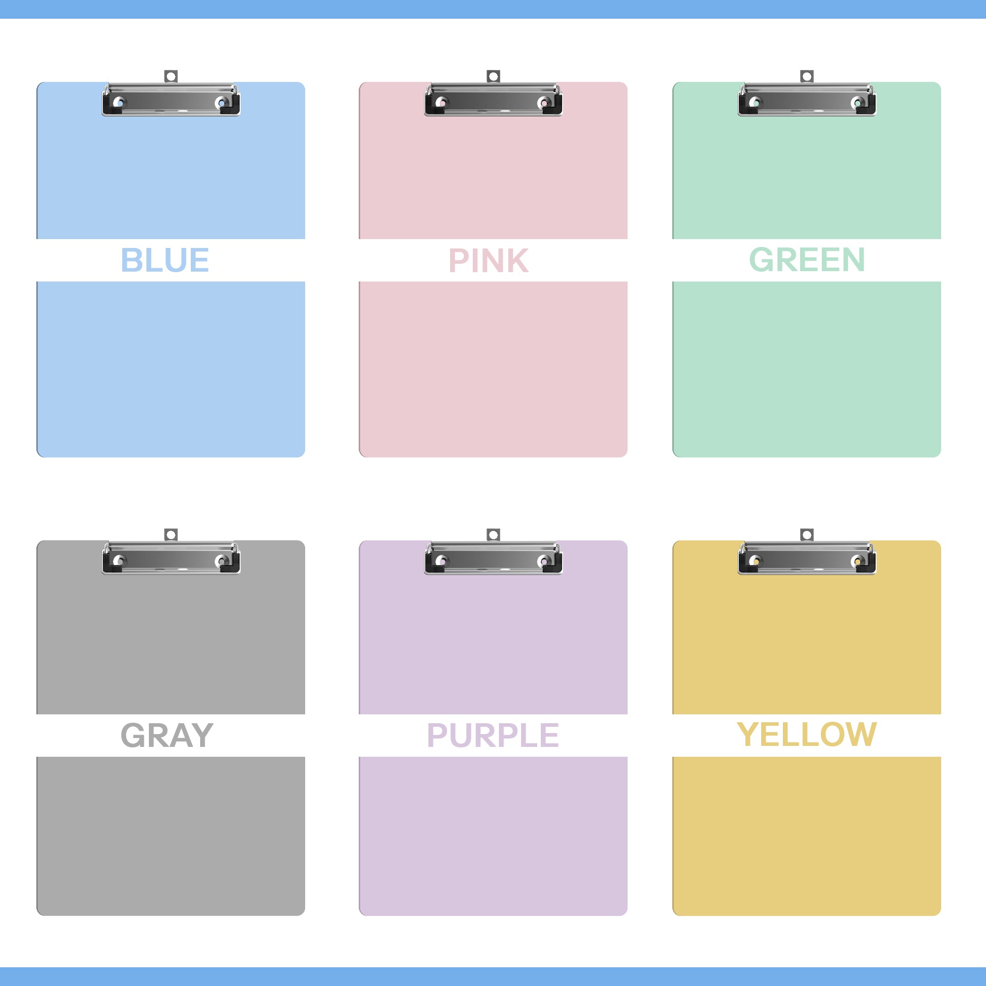 Durable A4 Clear Plastic Writing Clipboard Folder 3 Pack