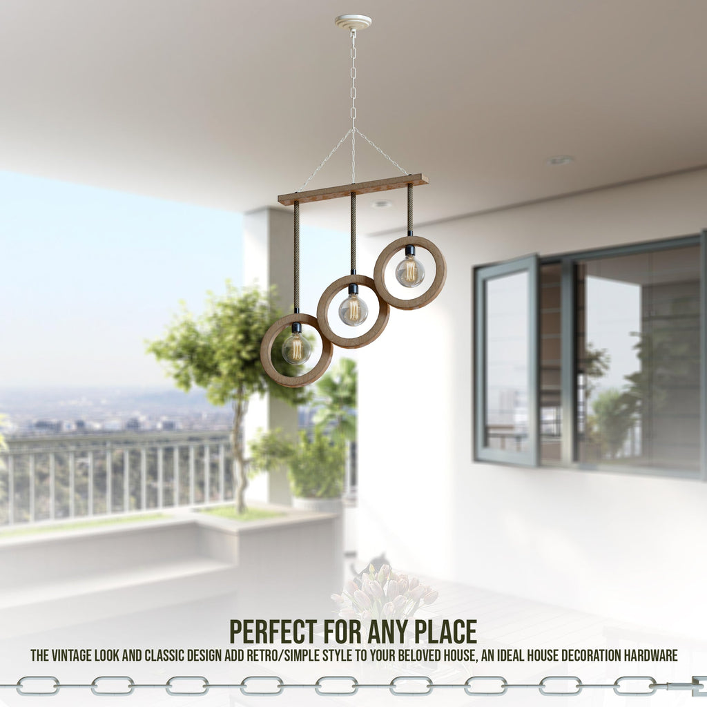 Heavy-Duty Metal Ceiling Rose with Adjustable Hanging Link Chain for Lights