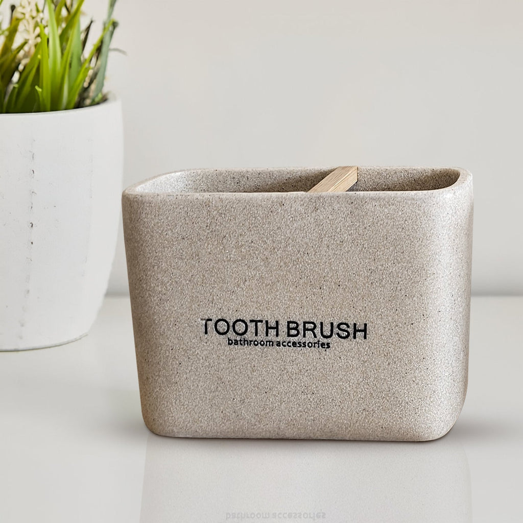 Modern Luxury Stone Effect Resin 3-Piece Bathroom Accessory Set