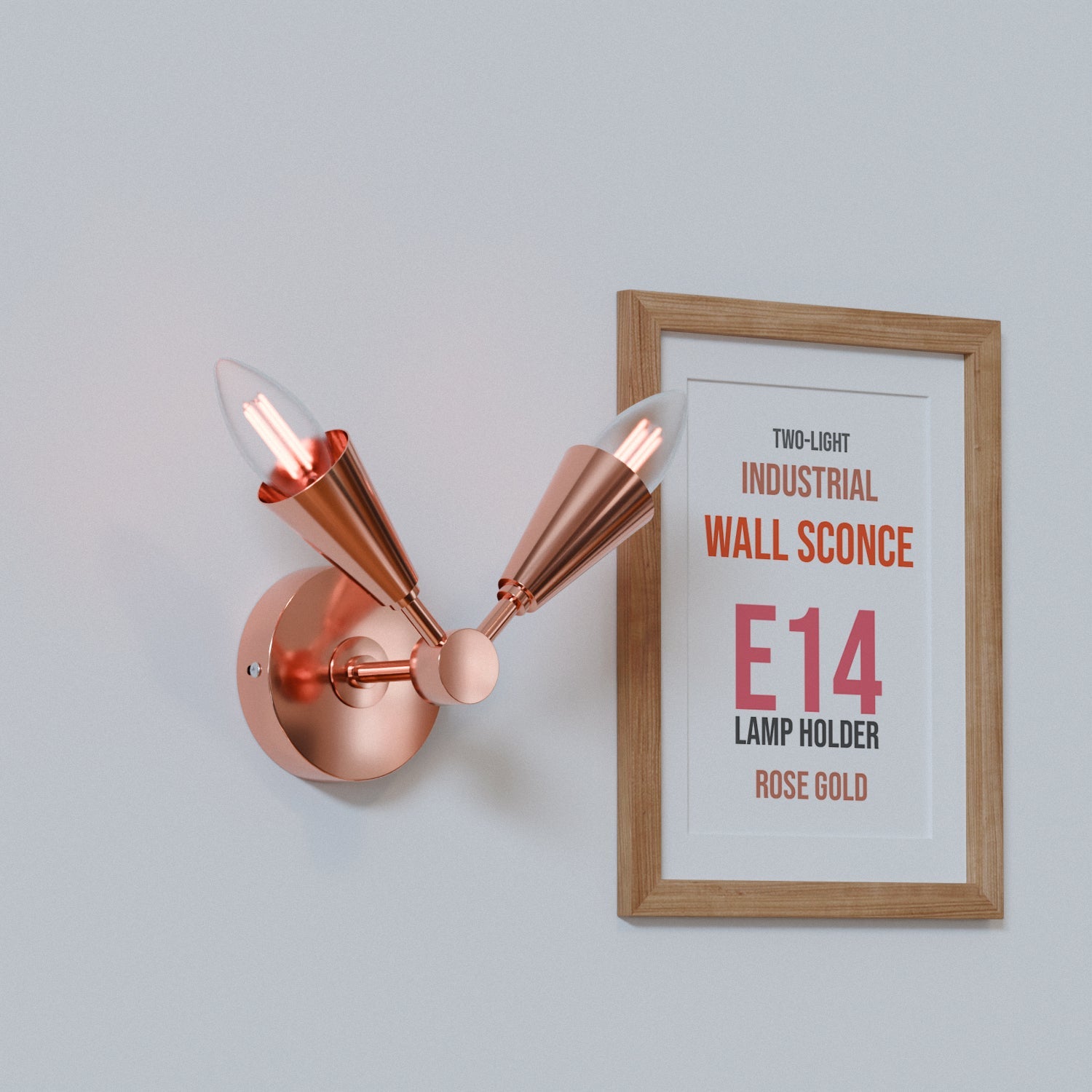 Modern LED Cone Wall Sconce Light Fixture with Adjustable E14 Lamp for Decor
