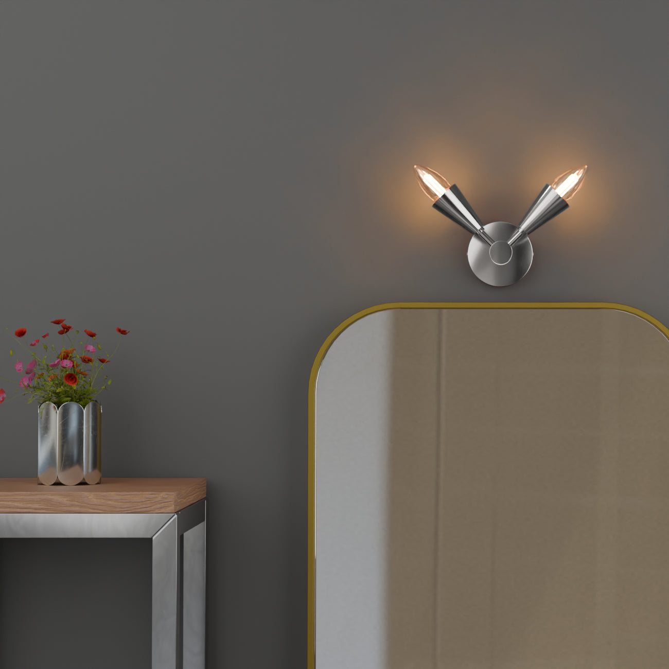 Modern LED Cone Wall Sconce Light Fixture with Adjustable E14 Lamp for Decor