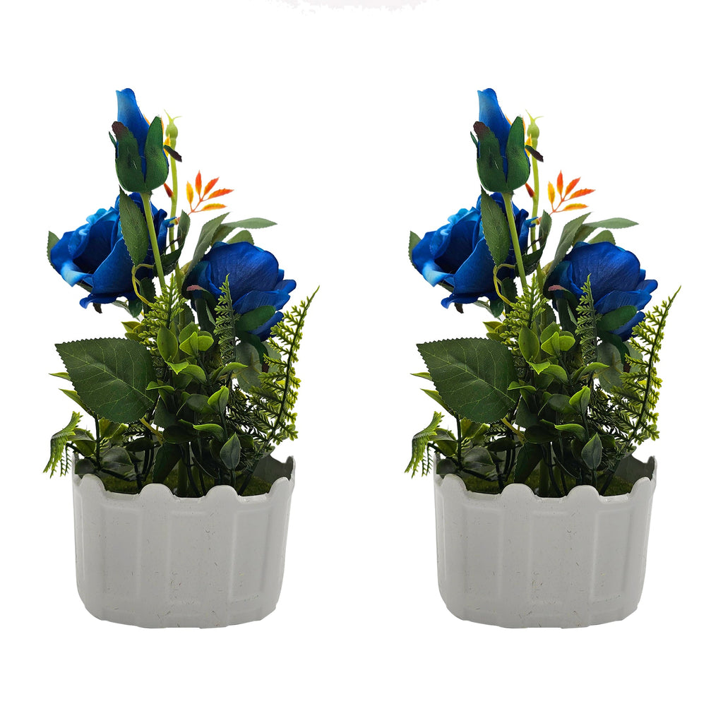 Lifelike Artificial Rose Flower Arrangement with Decorative Vase for Home