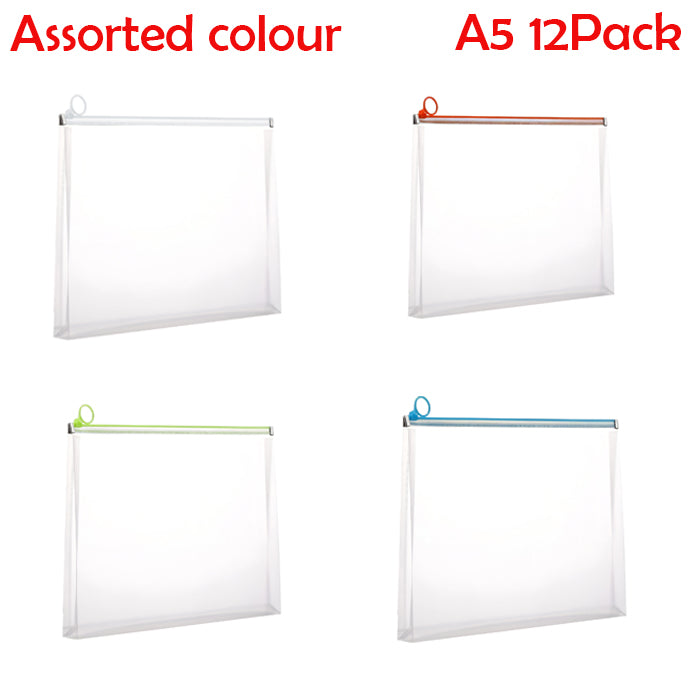 Durable Plastic Zippered Document Storage Bag - Waterproof, Portable, Multi-Size Folder Pouch