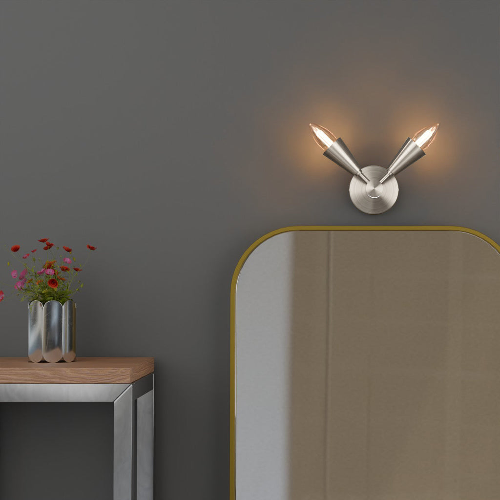 Modern LED Cone Wall Sconce Light Fixture with Adjustable E14 Lamp for Decor