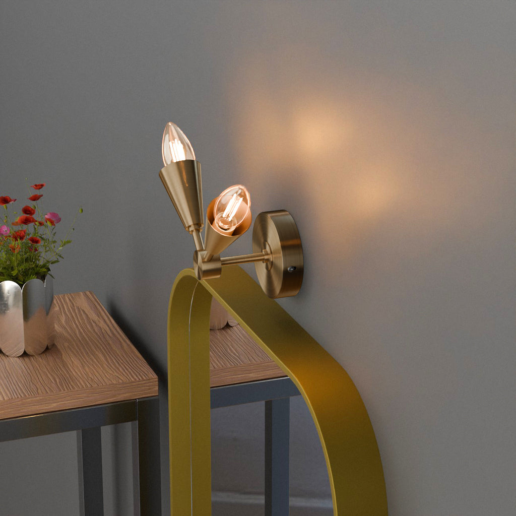 Modern LED Cone Wall Sconce Light Fixture with Adjustable E14 Lamp for Decor
