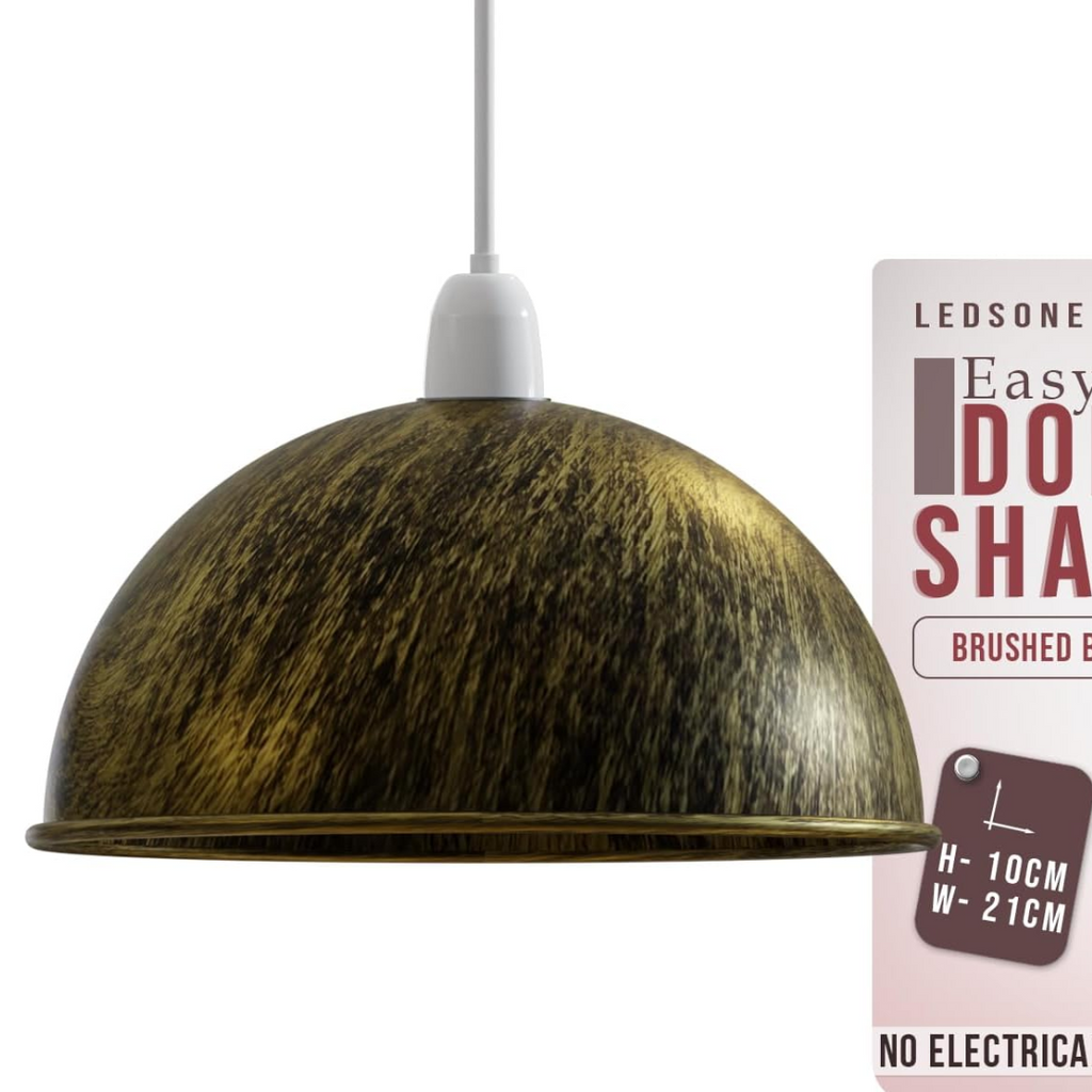 21cm Metal Dome Easy Fit Light Shade Vintage Retro Industrial Style