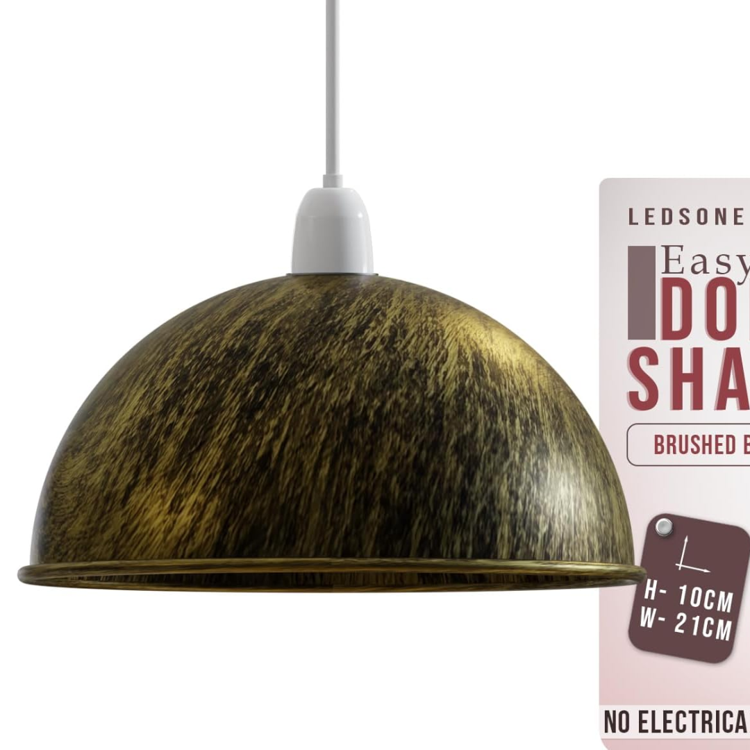 21cm Industrial Metal Dome Easy Fit Light Shade with Reducer Plate