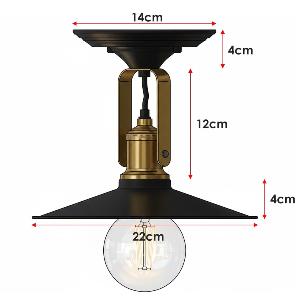 Adjustable Matte Black Flat Shade Industrial Wall Sconce Ceiling Light Fixture
