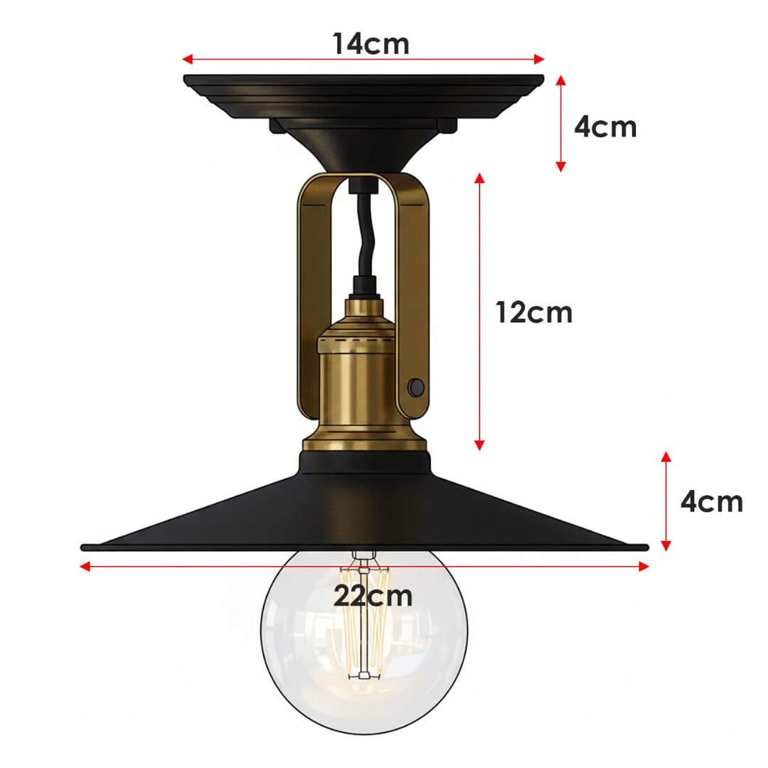 Adjustable Matte Black Flat Shade Industrial Wall Sconce Ceiling Light Fixture