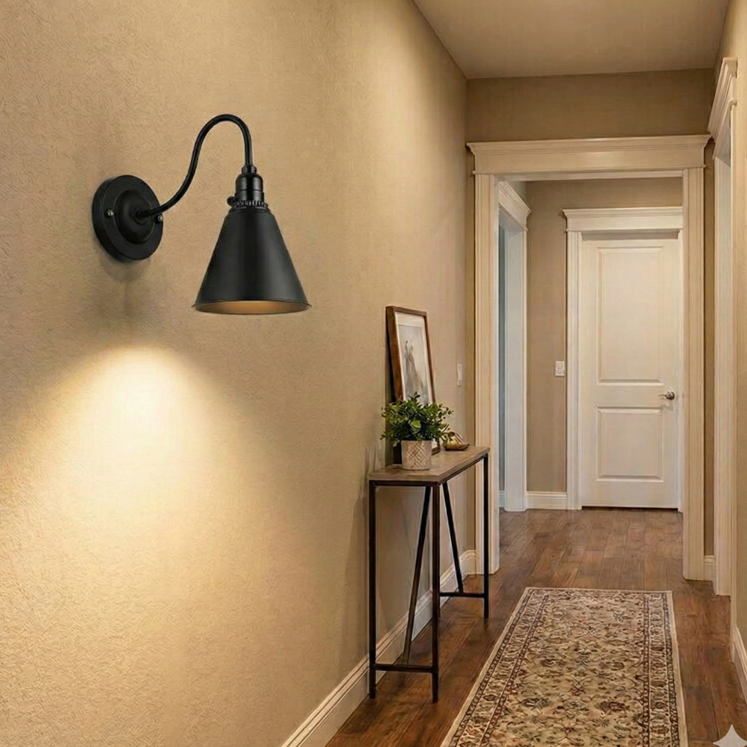 Industrial Metal Wall Sconce Light with On/Off Switch E27 Holder