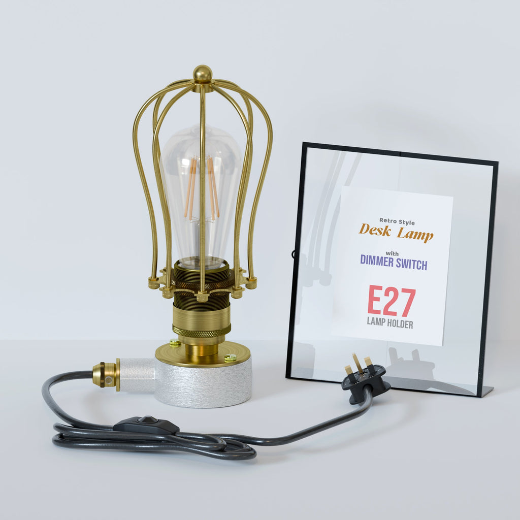 Industrial Steampunk Conduit Pipe Desk Lamp with Dimmer Switch