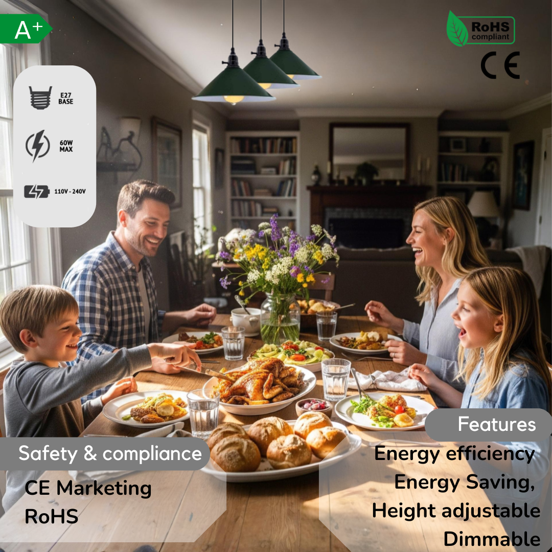 Kitchen Island 3 Light Pendant Light With Fluming Switch ~6187